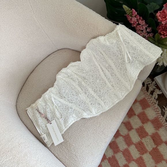 NWT LoveShackFancy Arno Bustier Lace Corset Top - Antique White - Picture 9 of 16